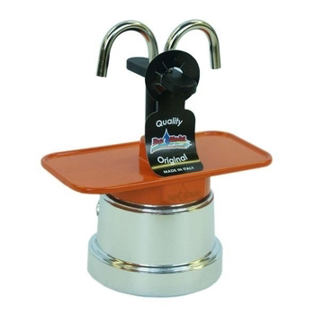 Caffettiera Top Moka Mini 2 tazze arancione argento