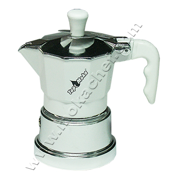 Caffettiera Top Moka Top bianca argento 1 tazza