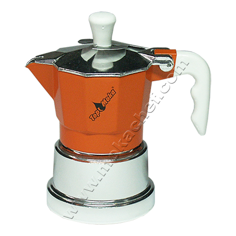 caffettiera top moka top arancione argento