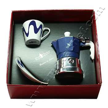 Confezione caffettiera Top Moka Top 1 tazza blu