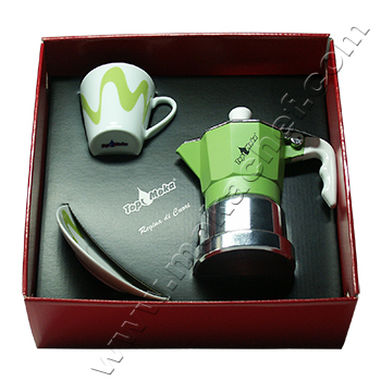 Confezione caffettiera Top Moka Top 1 tazza verde