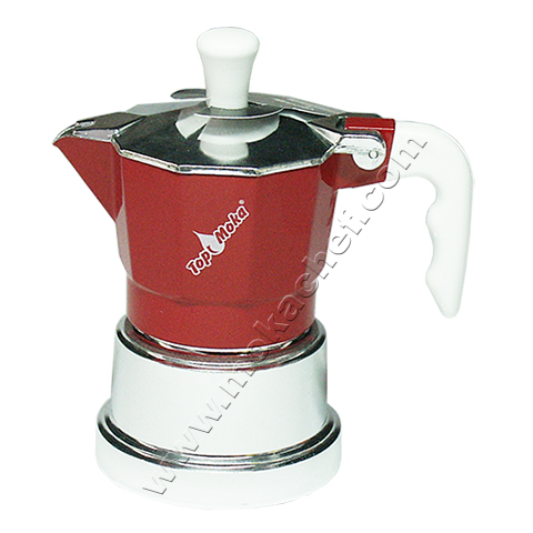 caffettiera top moka top rossa argento