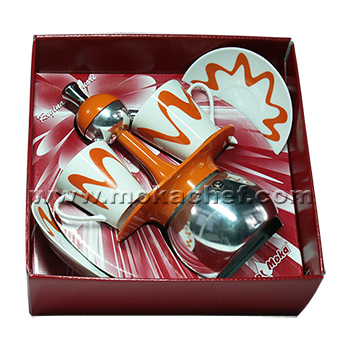 Confezione regalo caffettiera Top Moka America arancione