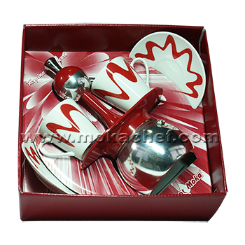 Confezione regalo caffettiera Top Moka America rossa