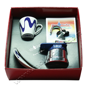 Confezione regalo caffettiera Top Moka Mini 1 tazza blu