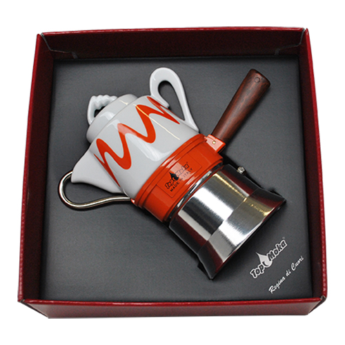 Confezione regalo caffettiera Top Moka Goccia arancione