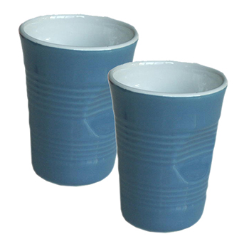 Set 2 Mug accartocciati Top Moka azzurri