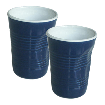 Set 2 Mug accartocciati Top Moka blu