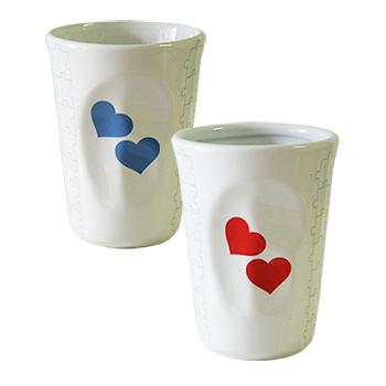 Set 2 Mug Cuori colori misti