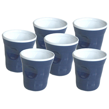 Set 6 bicchieri Top Moka blu accartocciati